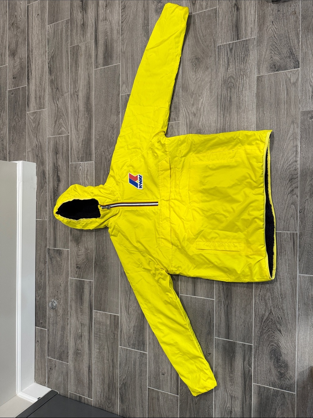 K-Way Yellow Hooded Ski Anorak